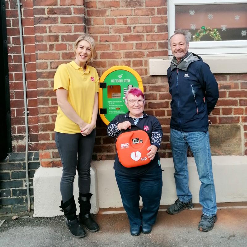 Community Defibrillator at The Salvation Army, Langley Moor Rotary